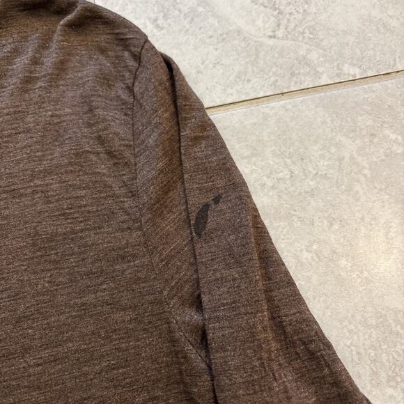 Hugo Boss Handcrafted Wool/Silk Brown Sweater Men’s Sz XL Pullover Knit Flaw* - Picture 4 of 11